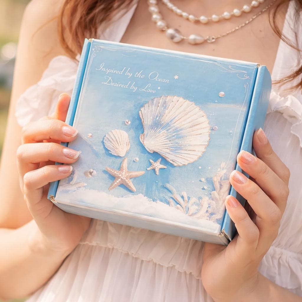 Mieuas Ocean Style Mystery Jewelry Luxury jar set  - Summer Gift Set for Women, Unique Birthday Present with Necklace, Earrings, Rings & bracelets - Perfect for Seaside Enthusiasts