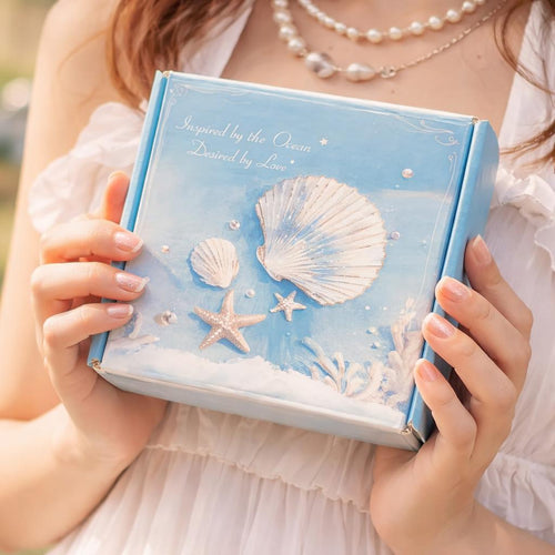 Mieuas Ocean Style Mystery Jewelry Luxury jar set  - Summer Gift Set for Women, Unique Birthday Present with Necklace, Earrings, Rings & bracelets - Perfect for Seaside Enthusiasts