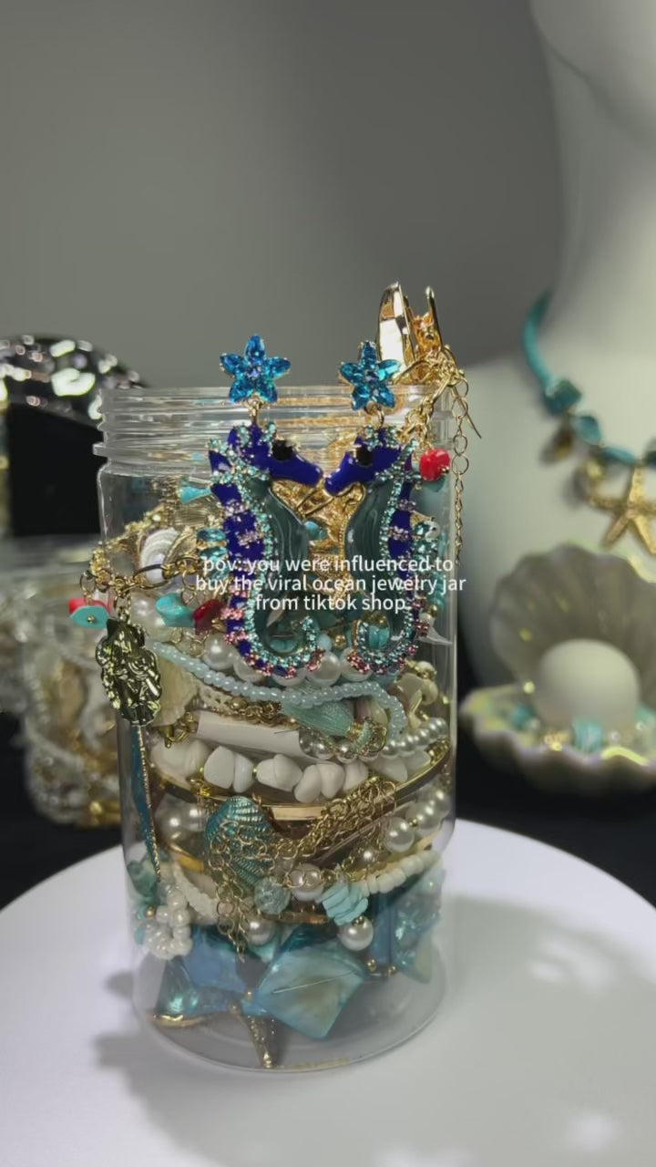 Personalized Ocean-Inspired Jewelry Surprise Jar Set, Custom Summer Gift for Best Friend